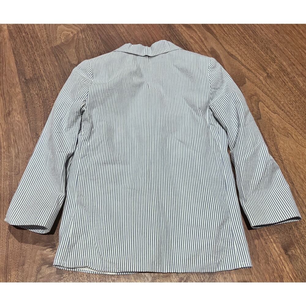 The Children’s Place (?) Boys Seersucker Blazer Size 6 Blue White Stripe Cotton - Picture 3 of 8